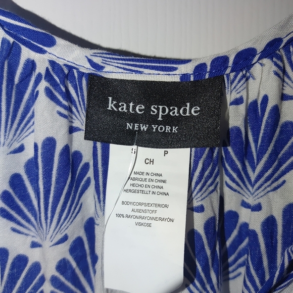 Kate Spade Blue and White Patterned Maxi Cover Up, Size Small - Picture 4 of 9